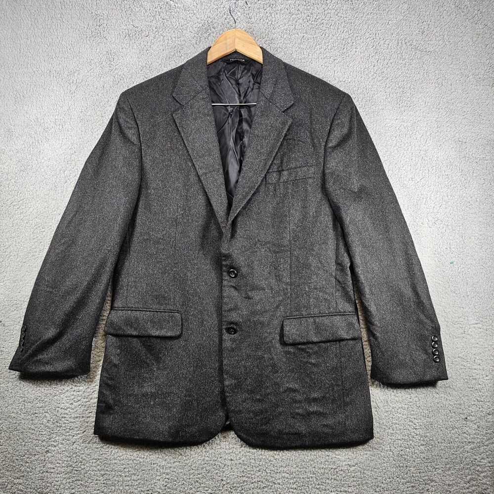 Joseph A Bank Men 100% Cashmere Sport Coat Jacket Blazer Size 44L Charcoal Gray